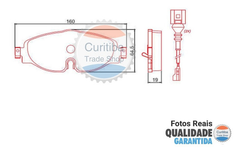 Pastilha Freio Dianteira Cerâmica Com Sensor Audi A3 Vw Golf