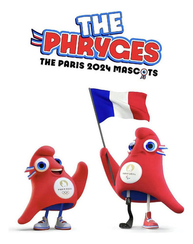 S Mascot De 2024 Olympic Peluche De The Phryges 2pcs/ 24cm