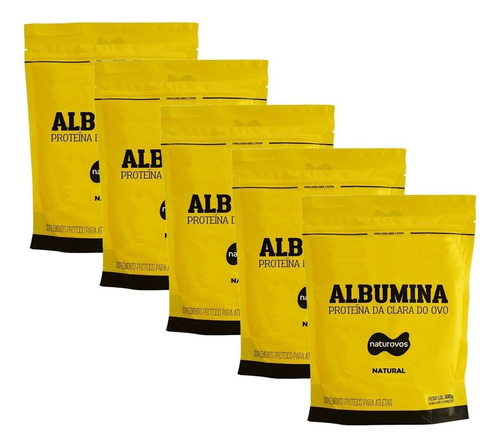 Kit 5x Albumina - 500g Refil Natural - Naturovos