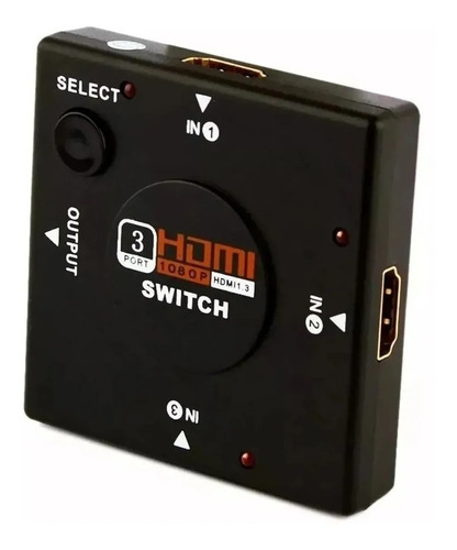 Switch Hub Divisor 4 Portas Hdmi 1.3 1080p Full Hd