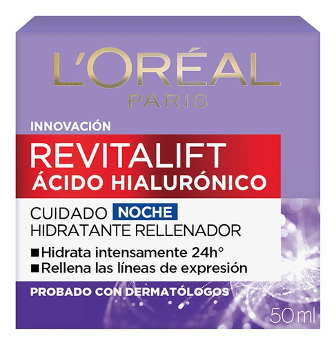 Imagen 2 de 7 de Crema Anti Arrugas Noche Revitalift Ácido Hialurónico 50ml