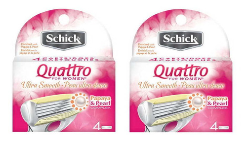 Set De 8 Cuchillas De Afeitar De Repuesto Schick Quattro