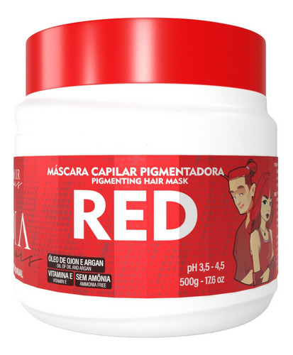  Máscara Tonalizante  Red Tróia Hair 500gr (vermelho)