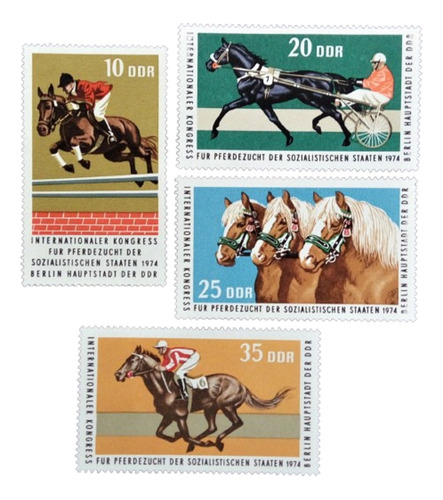 Alemania Ddr Caballos, Serie Mi 1969-72 Congr 74 Mint L16035