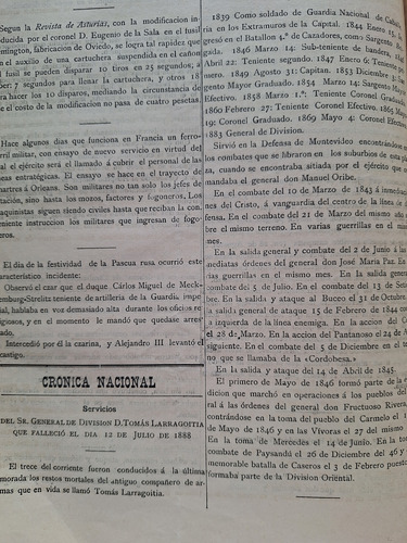 Revista El Artillero 1887/88 Juan Debali Y Pereira Y Rocha (Usado)