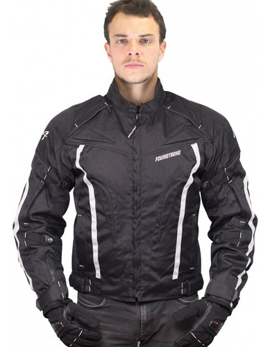 Campera Moto Con Protecciones Eco Jacket Black Fourstroke