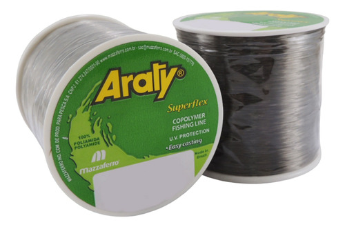 Linha Monofilamento Araty Superflex Fumê 0,35mm - 926m Cor Cinza