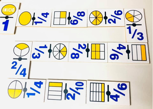 Domino Fracciones Matemáticas Material Educativo Primaria