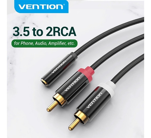 Cable Auxiliar 3.5mm Hembra Trs - 2 Rca Splitter Stereo Pc