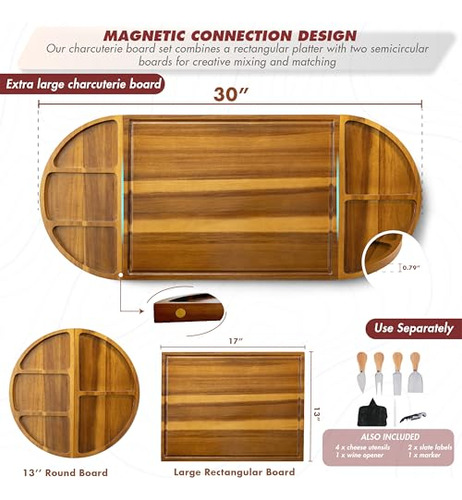 Tablas De Embutidos Extra Grandes, Tabla De Quesos De Acacia