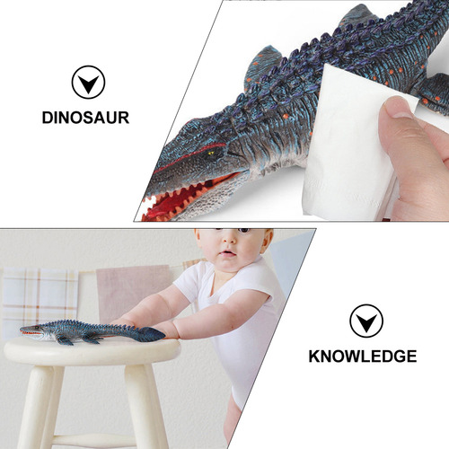 Adorno De Plesiosaurio Modelo Dinosaurio De Plástico Macizo,