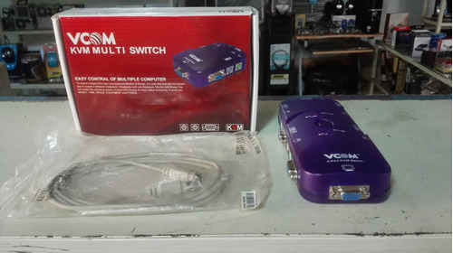 Switch Kvm 4 Puertos Ps2 Marca Vcom (cable Incluidol)