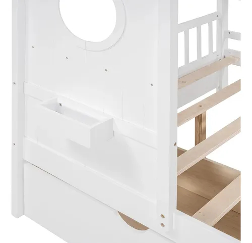 Merax Sofá Cama De Madera Con Cajones Y Estantes