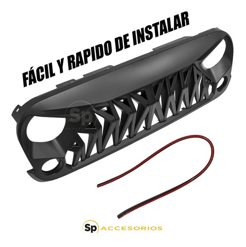 Parrilla Angry Shark Jeep Wrangler Jk 2007-2017