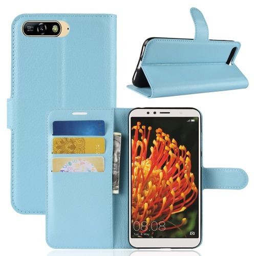 Para Huawei Y6 Cuero Litchi Horizontal 2018 Sujetador