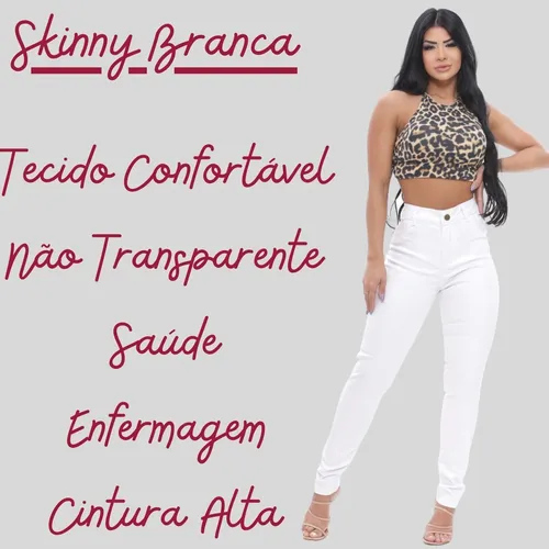 Calça branca feminina transparente 2025