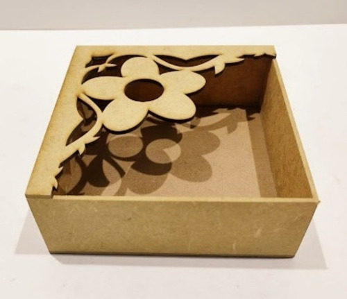 Imagem 3 de 3 de Kit 6 Porta Guardanapos Com Desenho De Flor Em Mdf