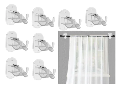 Gancho Soporte Tubo Cortina Multiuso Doble Instalacion