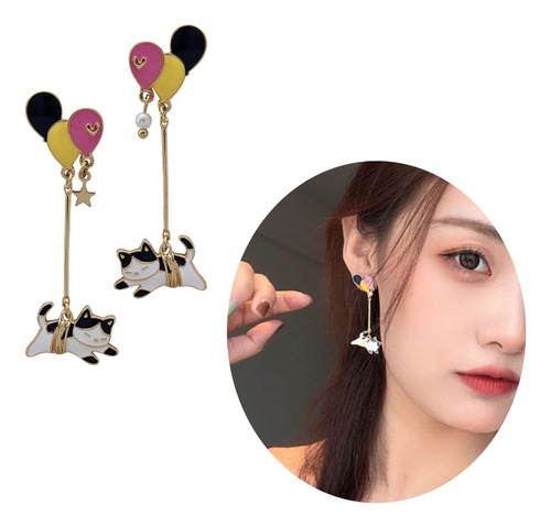 Pendientes De Dibujos Animados Con Forma De Gato Con Forma D