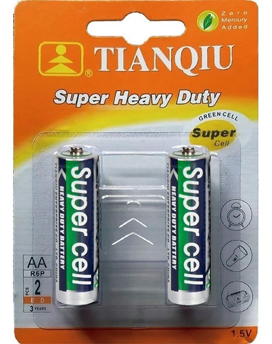 Pila Batería Super Heavy Duty Aa Tianqiu 12 Blister 24 Und