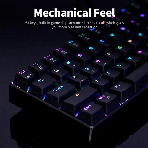 Imagen 3 de 8 de Teclado Gamer Motospeed Ck61 Negro Outemu Blue Cuotas