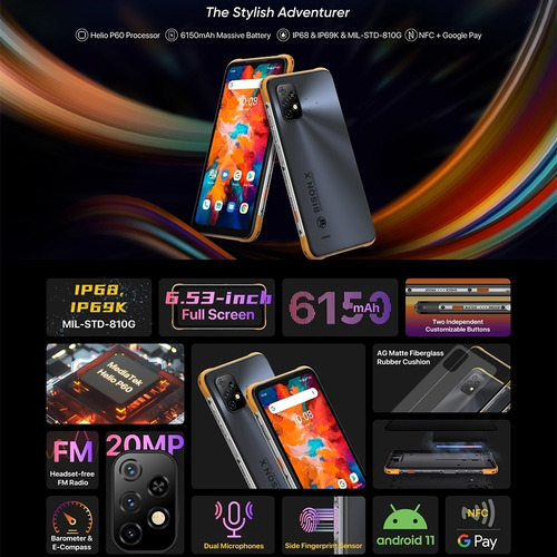 Celular Bison X10 | Resiste Caidas, Agua Y Temperatura
