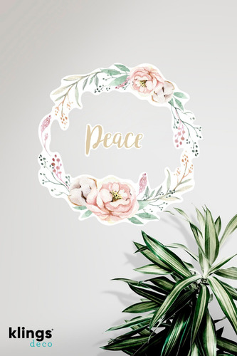 Vinilos Decorativos Frases Peace Paz Flores 