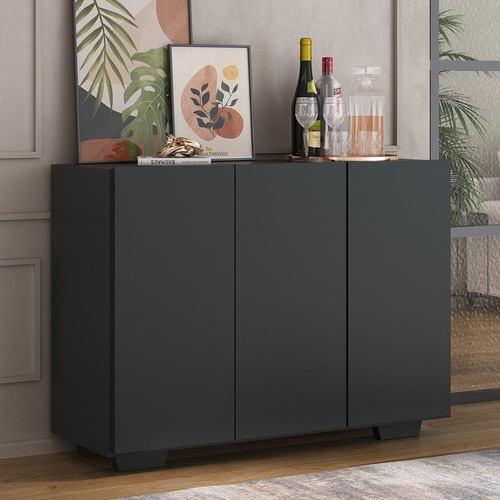 Aparador Buffet 3 Portas Veneza Multimóveis Mp1010 Preto