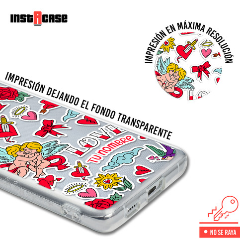Funda Para Honor San Valentín Sticker Tatto Con Tu Nombre