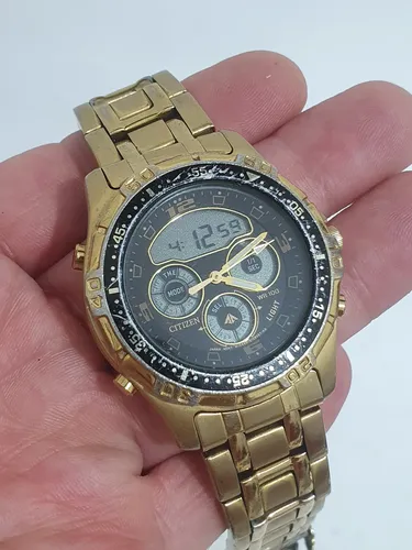 中古　4FRNT HOJI 187cm 130-112-121 Relogio Citizen Combo Dorado Funcionando Todo Original Lind