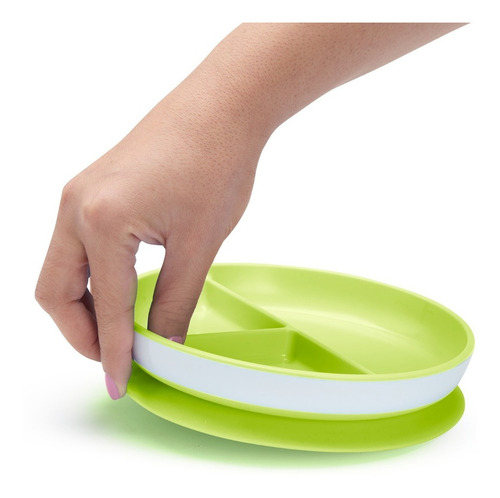 Imagem 4 de 7 de Kit Prato Infantil Divisória Ventosa + Talher Inox Munchkin
