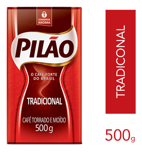 Café Pilão Torrado E Moído Tradicional Vácuo 500g