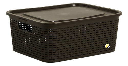 Caja Organizadora Decorativa 8 Litros Rattan 12.5x29x23 Cm