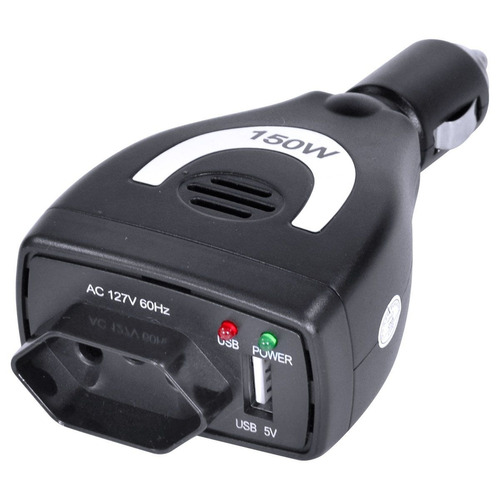 Adaptador Inversor Conversor 150w 12v P/ 110v Usb Veicular