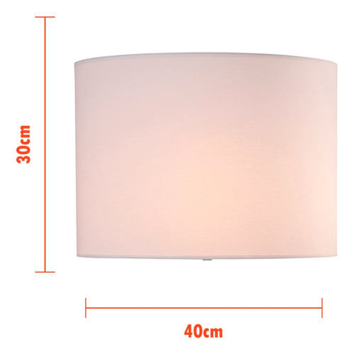 Cupula Abajur Basic Grande Tecido Branco Ex2011br (d)40cm
