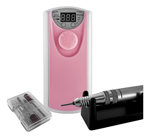 Lixadeira Elétrica Motor Unha Motorzinho Bivolt Portátil Gel Cor Rosa 110V/220V (Bivolt)