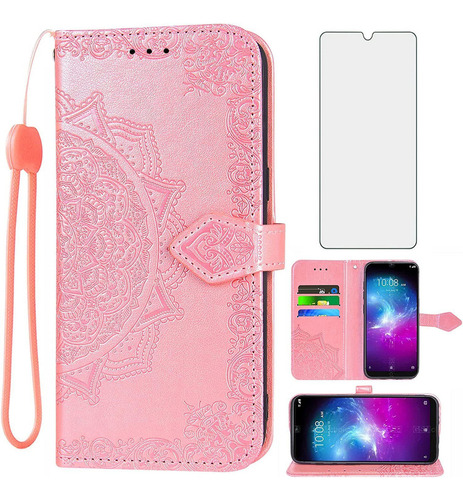 Funda Tipo Cartera Para Zte Blade A5 2020 Y Vidrio Templado