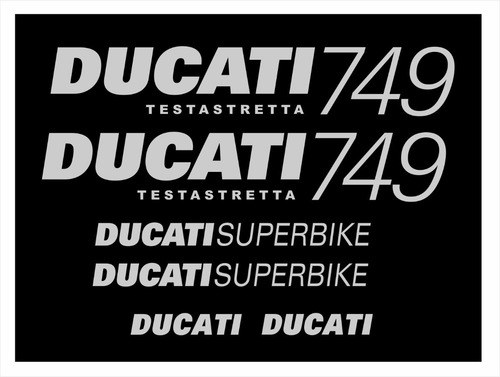 Kit Adesivo Ducati 749 Superbike Testastretta Preta Cor Cinza