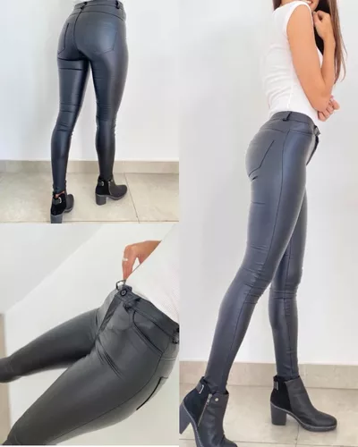 Pantalon Mujer Vestir Engomado Tiro Alto Elastizado Leggins