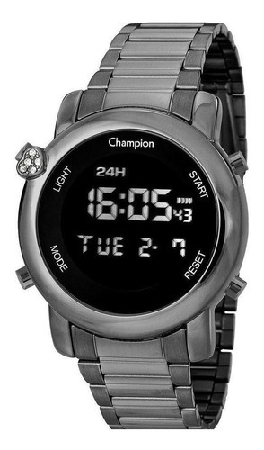 Relógio Champion Feminino Digital Preto Ch48126d - Coração Cor da correia Prata Cor do bisel Prata Cor do fundo Negativo
