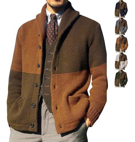 Suéter Casual De Invierno Con Botones Para Hombre