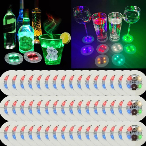 50 Posavasos Navideños Para Bebidas Y Vino Con Luces Led