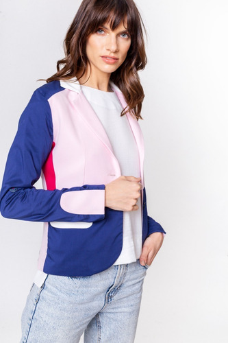 Blazer Rosa Fucsia Y Azul Giacca