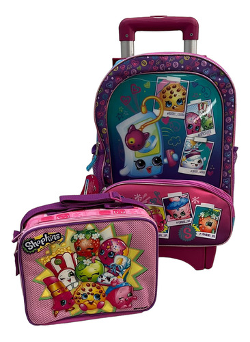 Shopkins Mochila De Rueditas Con Lonchera Primaria 