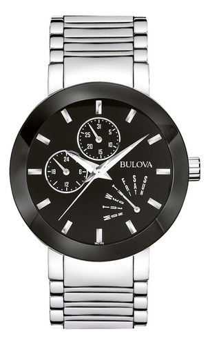 Reloj Bulova Classic 96c105 Caballero E-watch Color de la correa Plateado Color del bisel Negro Color del fondo Negro