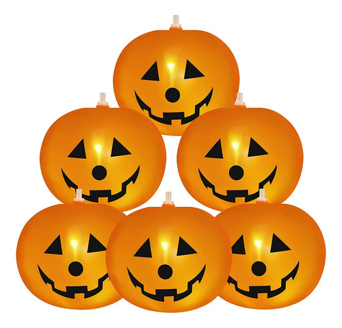 Calabaza Inflable Con Luz Decoracion Halloween X 5 Unidades