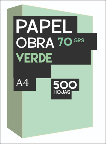 Resma Boreal A4 multifunción de 500 hojas de 70g color verde por unidad