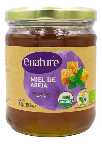 Miel De Abeja Orgánica 560g Enature Usda