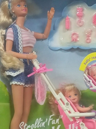 Imagem 2 de 7 de Barbie Kelly Strollin Fun Antiga 1995 80 90 Set Irmã