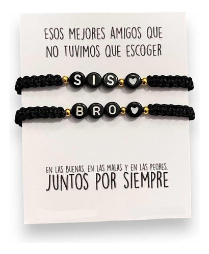 Dúo De Pulseras Sis Bro Hermanos Sister Brother